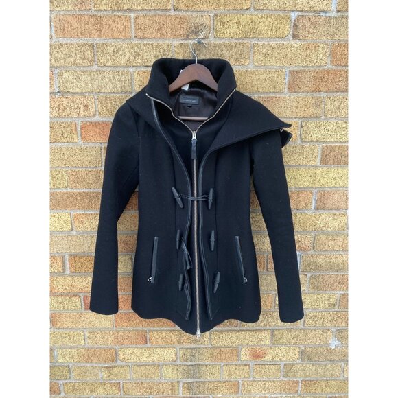 Mackage Steffy Wool Cashmere Black Long Heavy Coat Toggle Closure Women’s XS - Picture 6 of 10